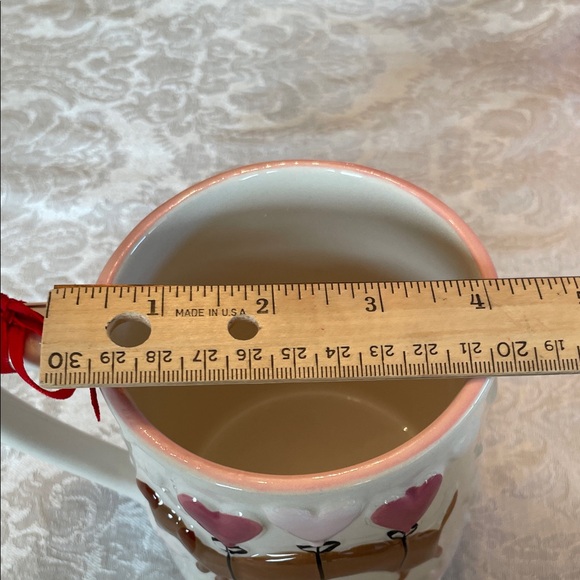 Heart Balloon dachshund hand painted Mug - White and Pink - Picture 5 of 9